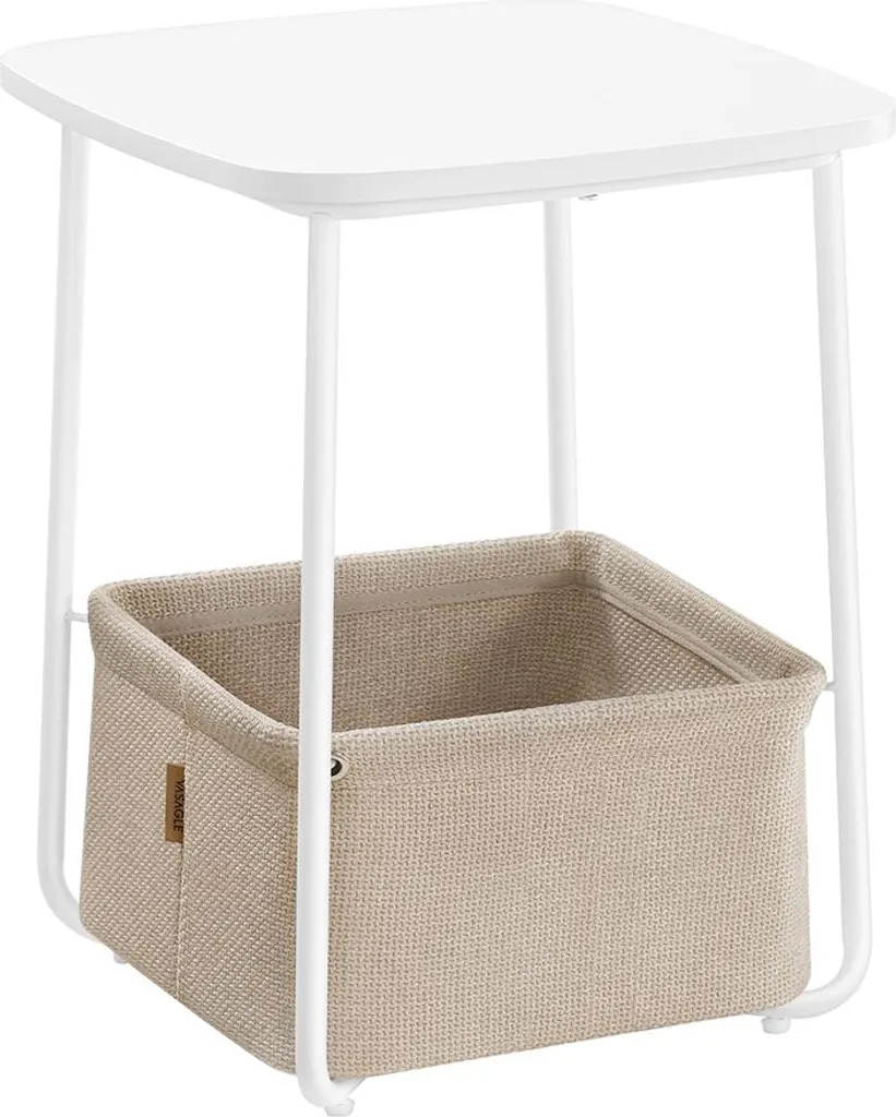 Tavolino Design Quadrato con Cesto: Eleganza e Comfort