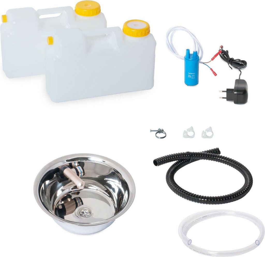 230V Camping Spüle 28cm Miniküche Waschbecken Bausatz Spülbecken Wohnmobil Markt