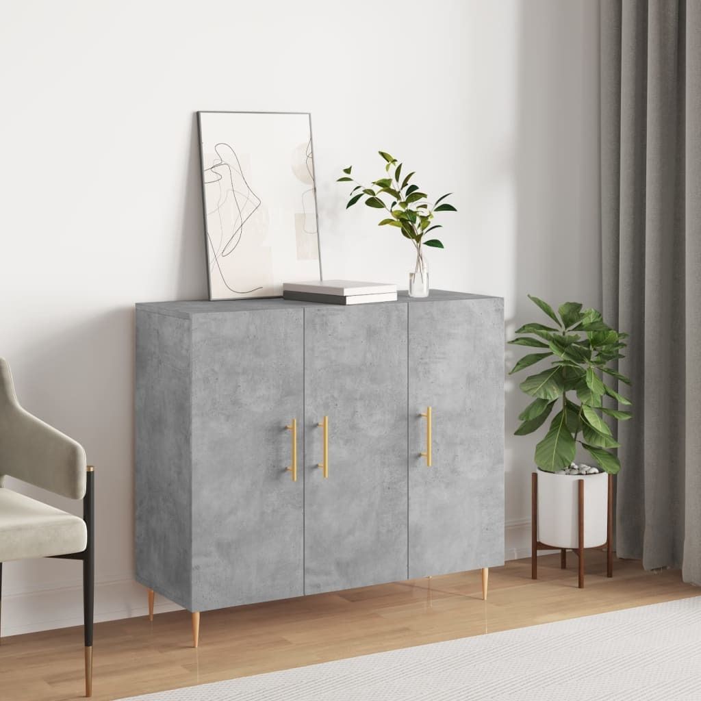Maison Exclusive - Sideboard Betongrau 90x34x80 cm Holzwerkstoff