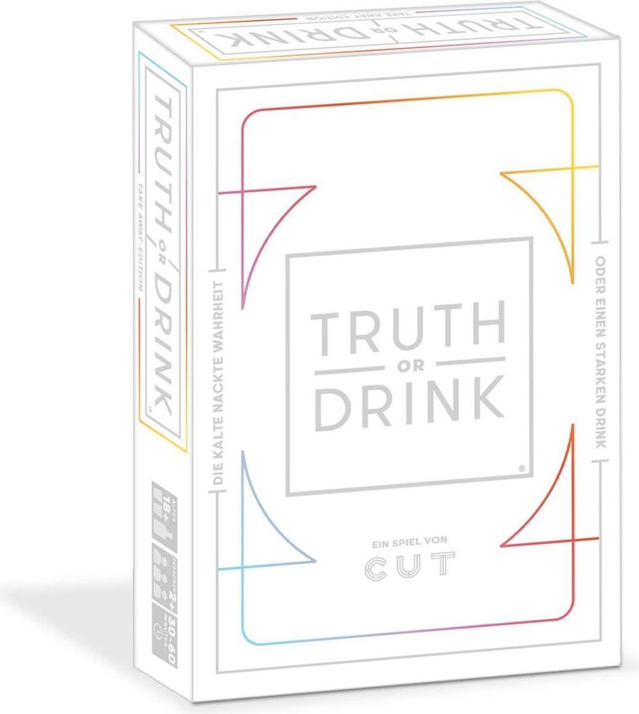 HUCH!, Truth or Drink Take Away Edition, Party Kartenspiel für Erwachsene, Lustige Fragen und Getränke-Challenges, Perfekt für Partys, Ab 2 Spie...