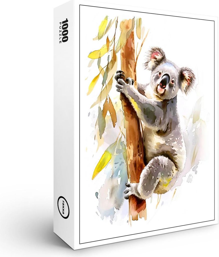 raxxa Premium-Puzzle "Watercolor Koala Climbing Eucalyptus", 1000 Teile