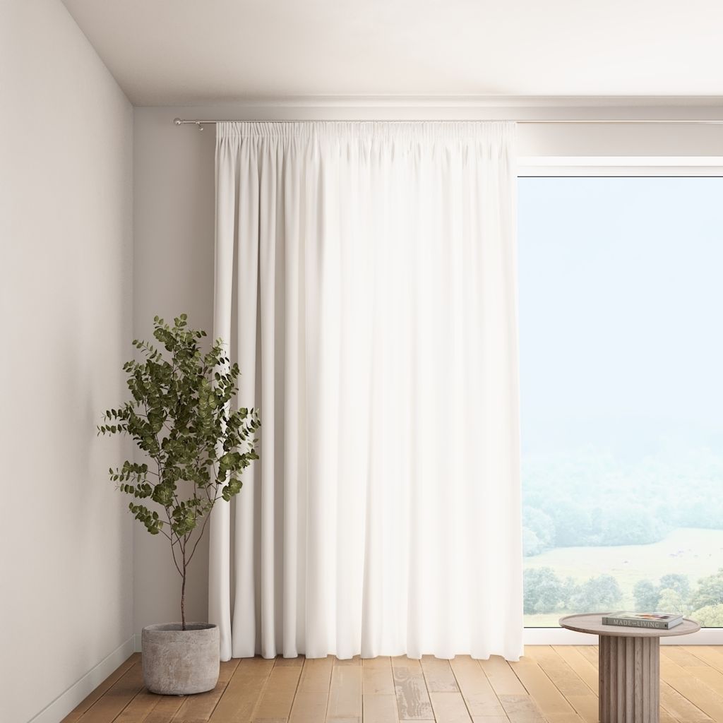 Dekoria Vorhang mit Kräuselband, weiß, 130 x 245 cm