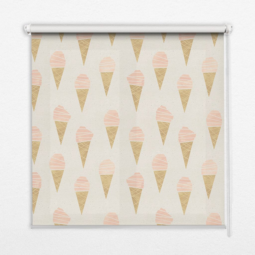 Seitenzug-Rollo Fensterrollo Jalousie - Lichtdurchlässig Springrollos - 50x50 cm - Eiscreme