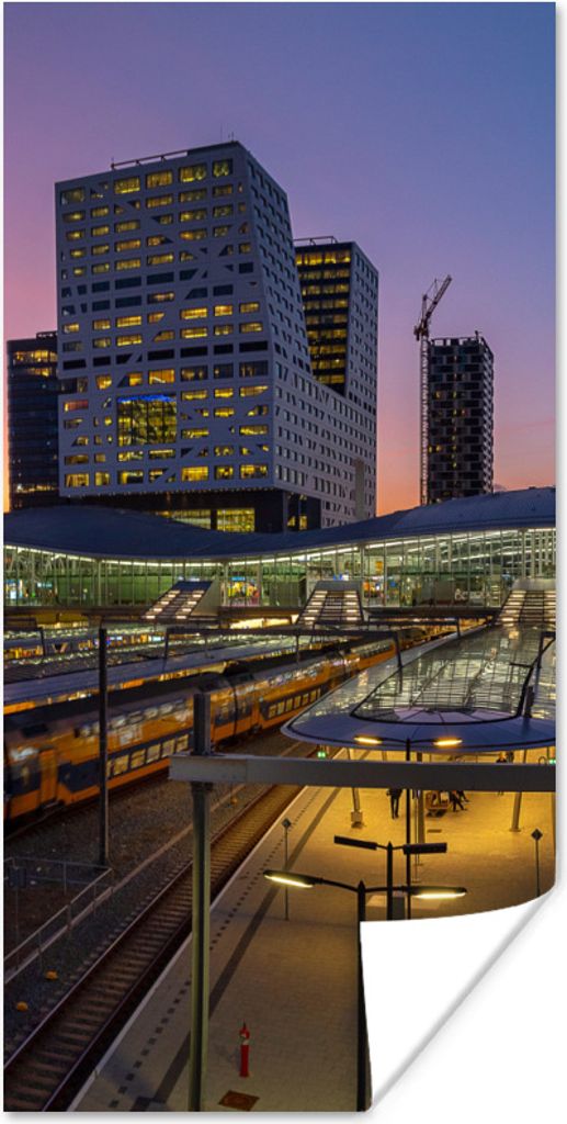 MuchoWow Poster Bahnhof - Utrecht - Zug 75x150 cm - Dekoration für die Wände