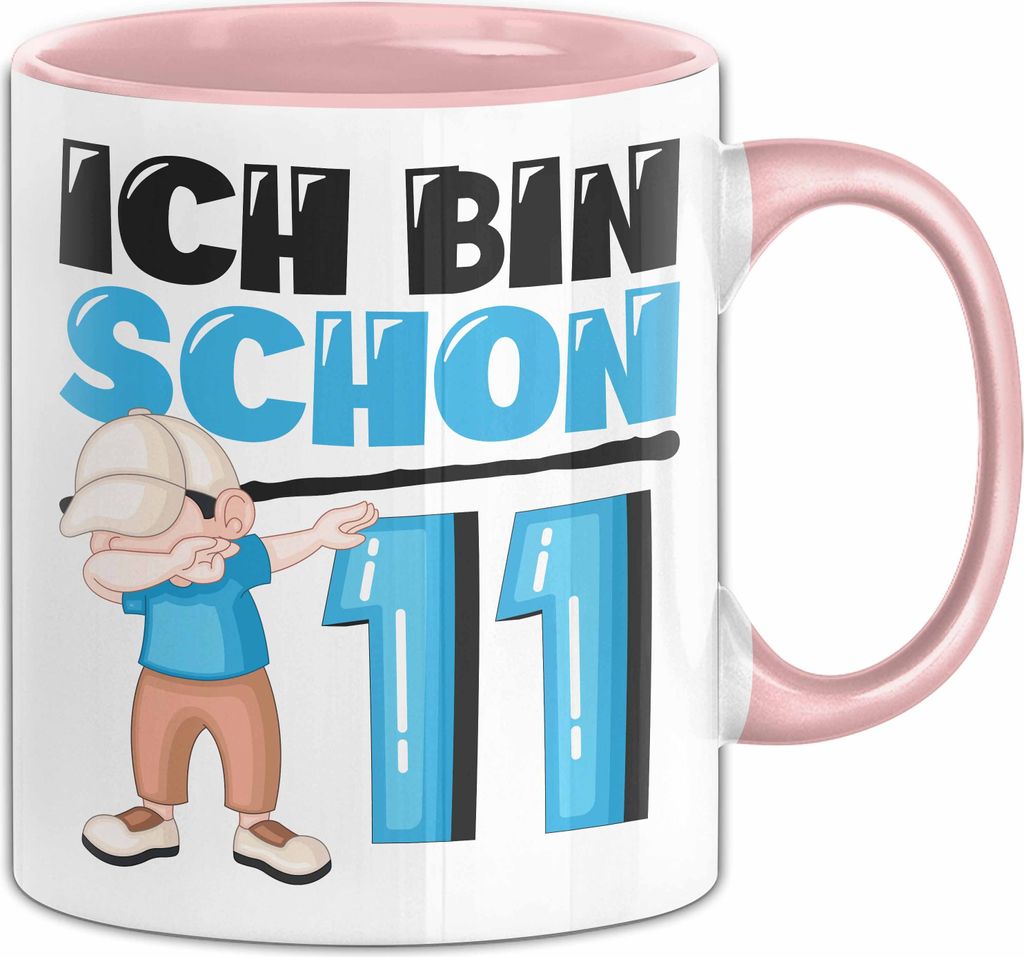 11. Geburtstag Geschenk Tasse Becher Jungs Dab Geburtstagsgeschenk Ich Bin Schon 11 (Rosa)