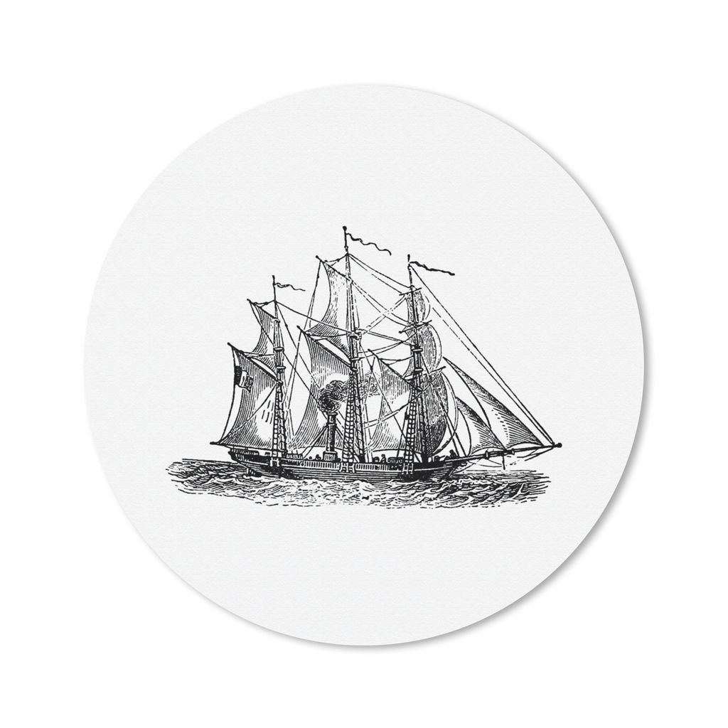 MuchoWow Mauspad Mousepad Vintage - Boot - Schiff 20x20 cm - Mousepads - Maus Mat - Pad - Mausunterlage - Schreibtischmatte