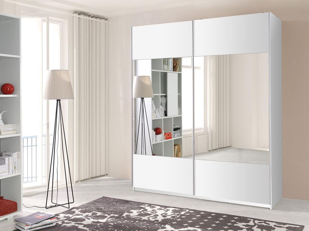 Zrcadlová šatní skříň 175 cm HANCOCK 4 - bílá Obrázek produktu 