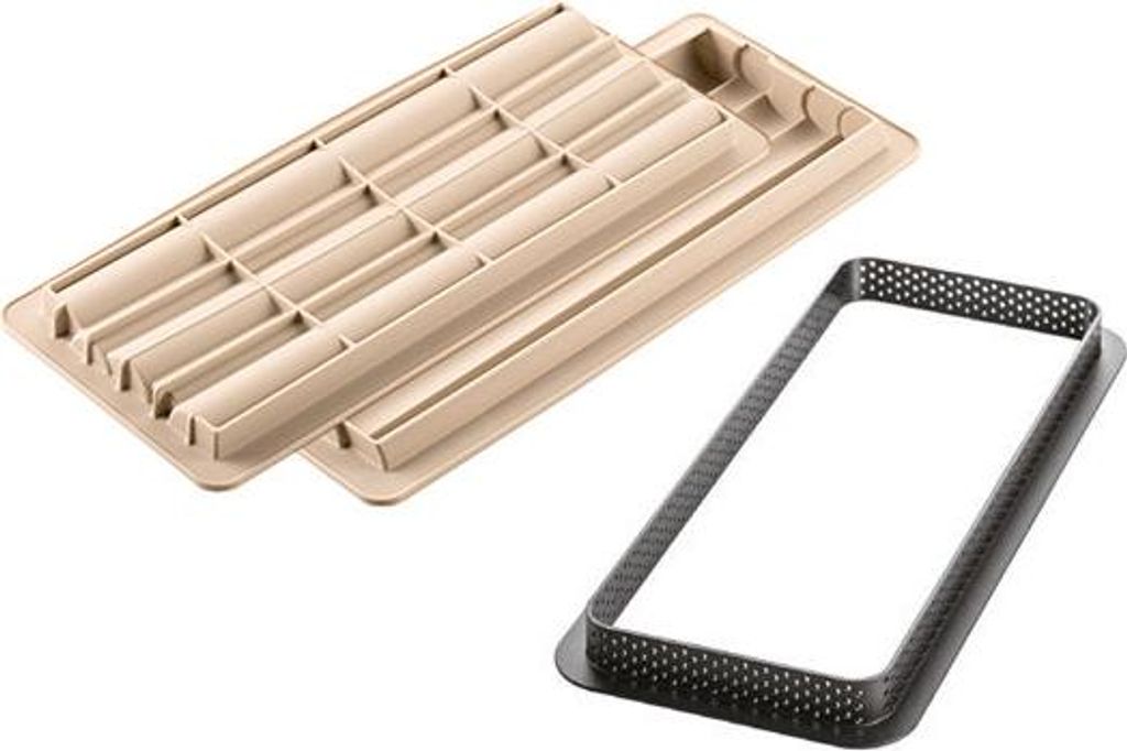 Silikomart Backform Silikon Bambus 25x9x2cm mit Lochrahmen 380ml Mikrowellen- & Spülmaschinenfest