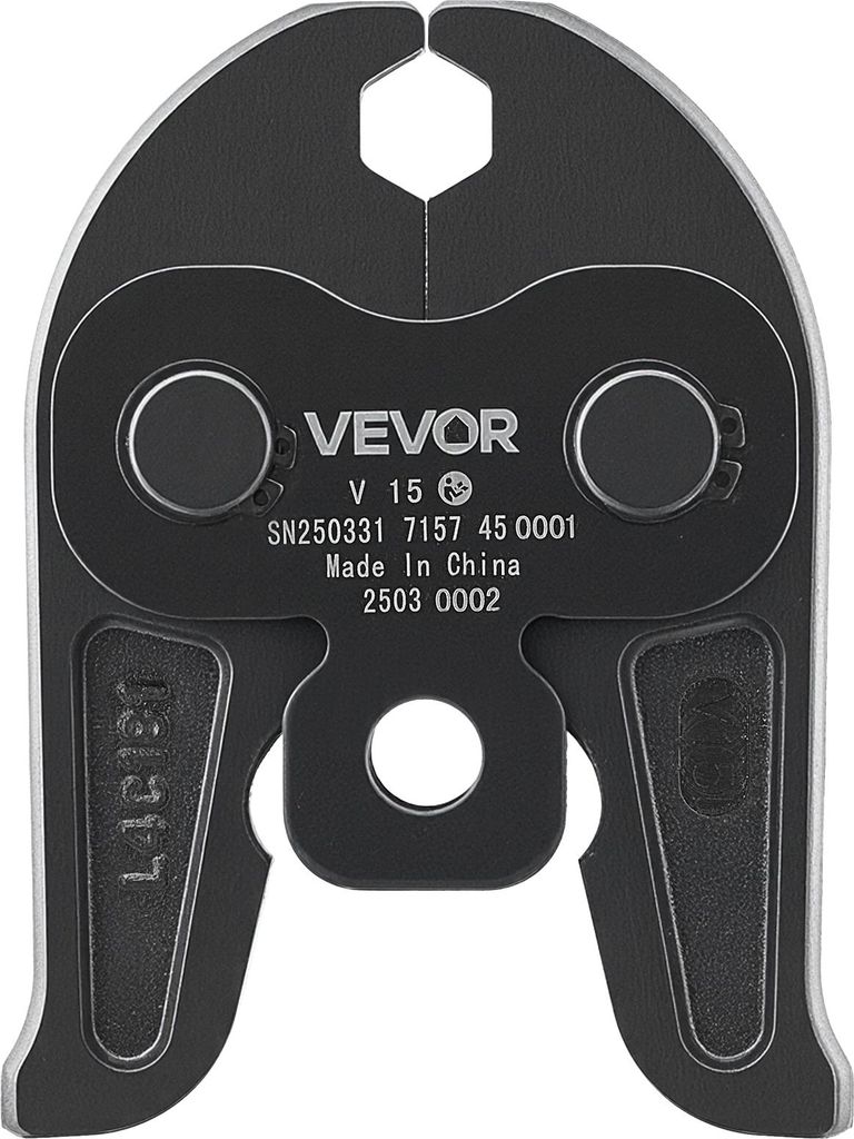VEVOR V15 Pressbacke, 15 mm Presszange für V-Typ Edelstahlrohre, Crimpbacken aus Stahl, kompatibel mit Standard-Presswerkzeugen, Heizungs-, Lüftu...