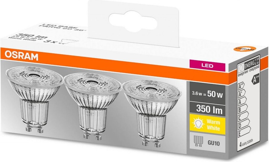Osram Led Glühbirne 4.3W Gu10 3-Pak Produktbild 3
