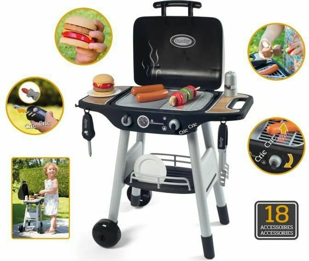 Barbecue d'été pour enfant Smoby avec fonctions réalistes et grillades