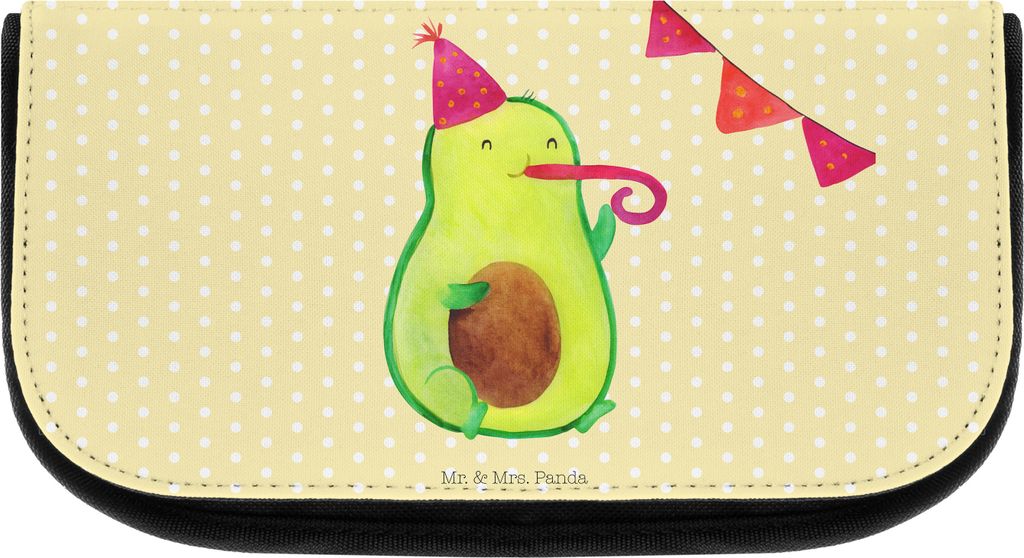 Mr. & Mrs. Panda Kulturtasche Avocado Geburtstag - Gelb Pastell - Geschenk, Feier, Kosmetiktasche, Überraschung, kulturtäschchen, Kulturbeutel, k...