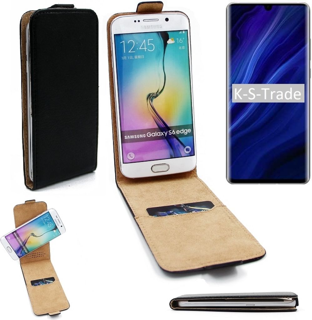 K-S-Trade Schutzhülle Handyhülle kompatibel mit Huawei P30 Pro New Edition Flipstyle 360° Smartphone Tasche, schwarz, Case Flip cover