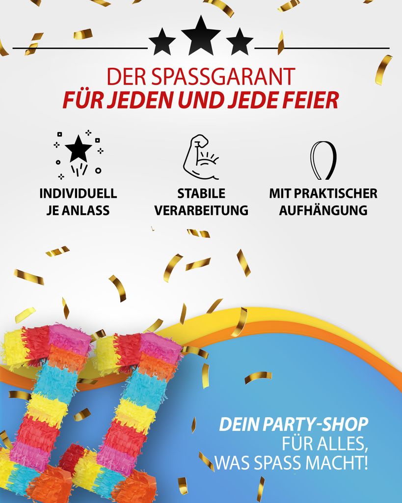 Piñata Zahl 11 Spiel für Kindergeburtstag 11-er Geburtstag Produktbild 