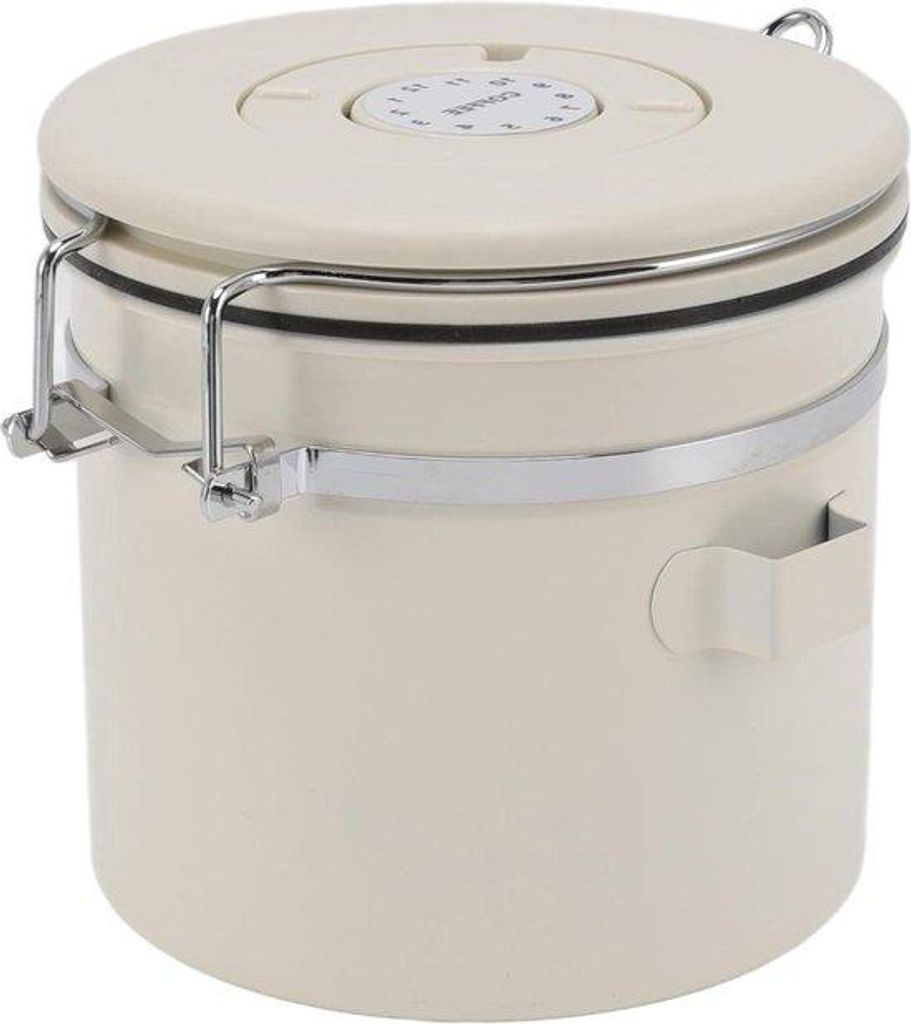Kleine 1,2L Edelstahl Kaffeebehälter mit Schöpfkelle und Datumstracker