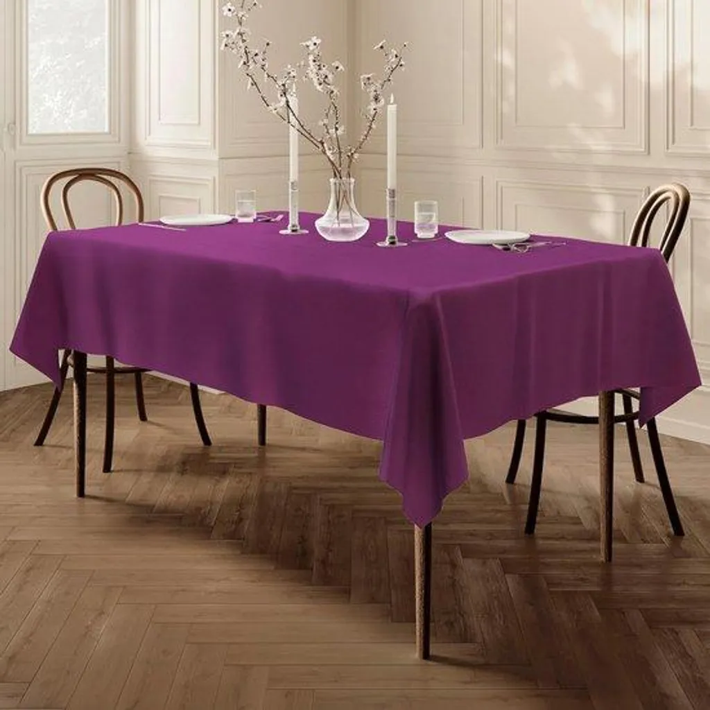 Nappe de réception violette 140x180 cm - Idéale pour repas de fête et dîners
