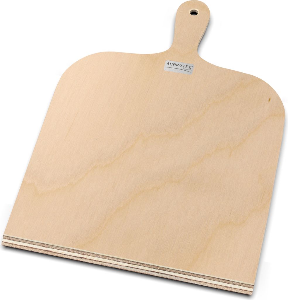 AUPROTEC Pizzaschaufel Modell Yves: Größe XL 38 x 32 cm Holz Pizzaschieber Pizzabrett