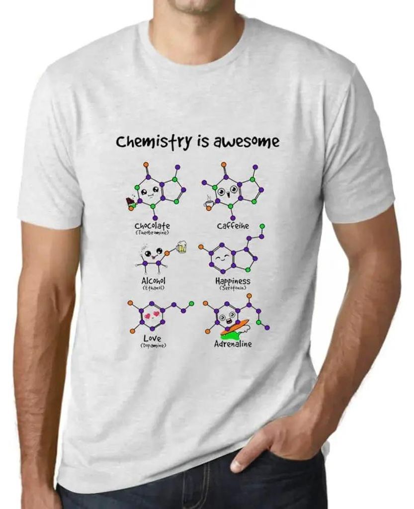 Herren Grafik T-Shirt Chemie ist großartig – Chemistry Is Awesome – Öko-Verantwortlich Vintage Jahrgang Kurzarm Lustige Druck Geburtstag Gesc...