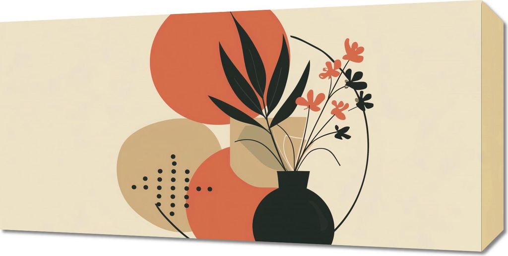 Bild 60x30cm Vase mit Blumen