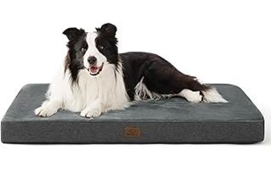 Cuscino ortopedico per cani di grossa taglia - 89x56x8 cm Letto lavabile per cani con schiuma memory 2 in 1, morbido tappetino per cani Materasso per cani, grigio scuro
