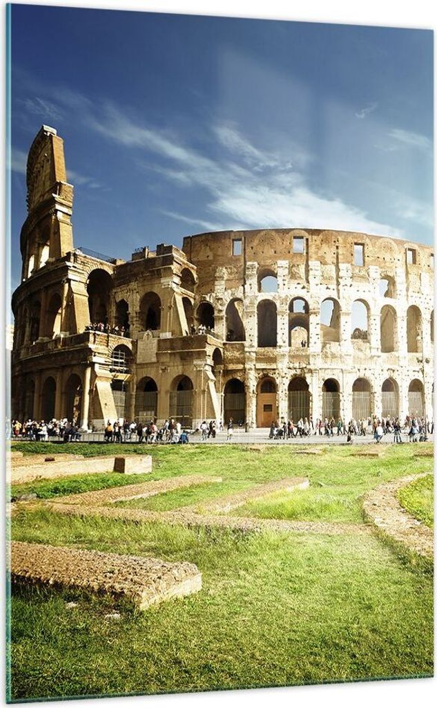 Bilder auf glas - Einteilig - Archäologie Architektur Italien Kolosseum - 70x100cm - Glasbilder - Wandbilder - Bilder - Wanddekoration aus Glas - ...