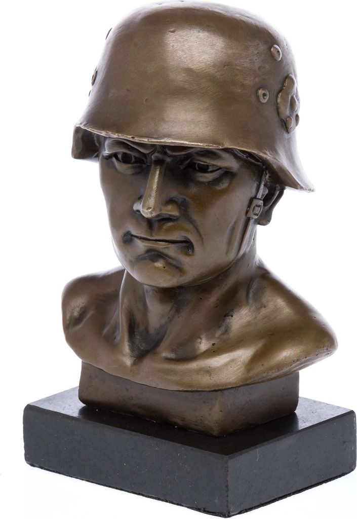 Bronzeskulptur Büste Soldat Militär Bronze Skulptur 16cm soldier sculpture