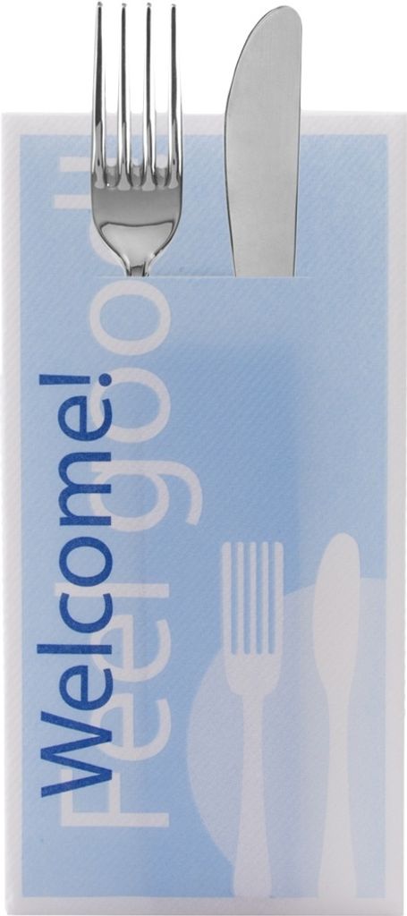 Sovie HORECA Besteckserviette Feel Good in Blau aus Linclass Airlaid 40 x 40 cm, 1/8 Falz, 75 Stück