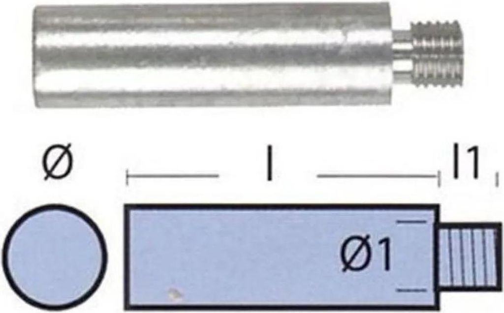 Tecnoseal Yanmar Ten01318 Kompletter Motor Anode Silber 12.5 mm Silber 12.5 mm
