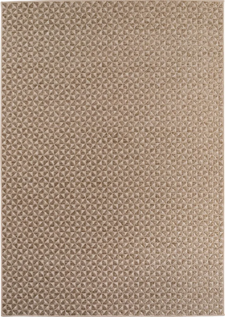 Tapis Extérieur 120x170cm Beige Ibiza Nok Tissage Plat Haute Qualité