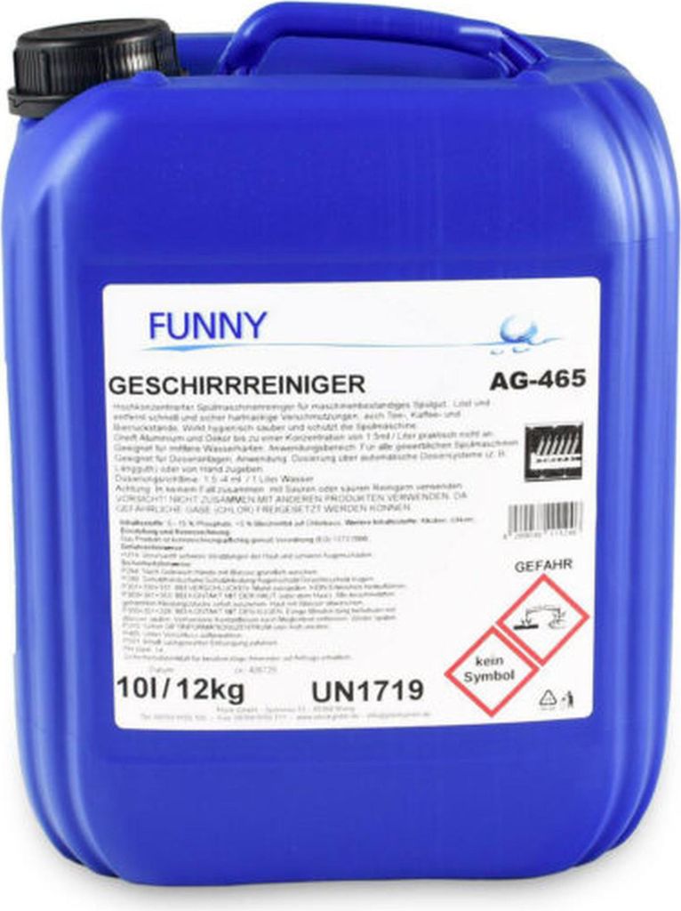 Spülmaschinenreiniger Funny - 10L/12 Kg - Geschirrreiniger für gewerbliche Maschinen