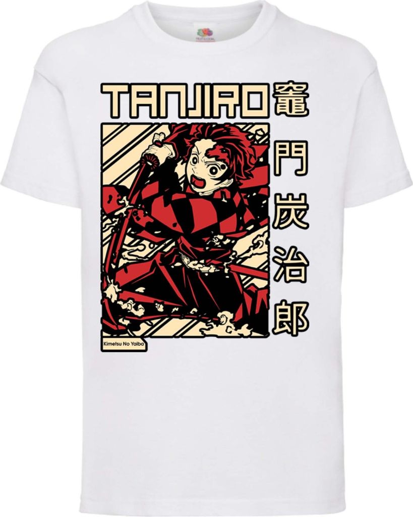 Kinder T-Shirt Demon Anime Slayer Tanjiro Kamado 03, 9-11 Jahr - 140 / Weiß