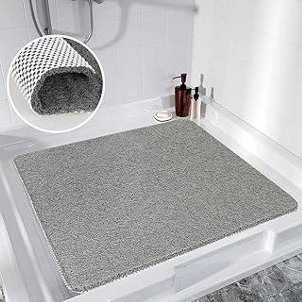 Duschmatte rutschfest 80x80 cm, Weich Komfort Sicherheits Antirutschmatte Dusche, Badematte mit Ablauflöchern, rutschmatte dusche für Badewanne u...