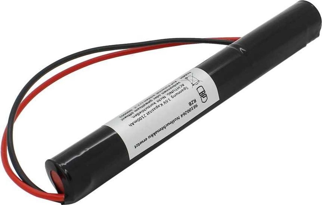 Notleuchtenakku NiMH 3,6V 2100mAh L1x3 A mit 200mm Kabel 0,75mm² ersetzt RZB