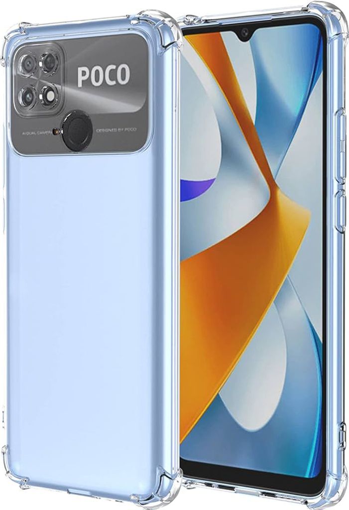 Silikonhülle für Xiaomi Poco C40 - Durchscheinend mit Anti Shock Schutz KP36569