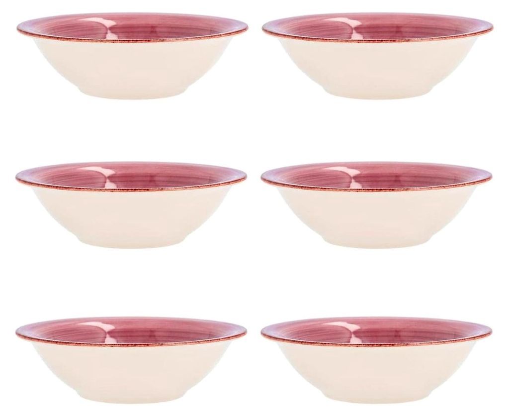 Set aus 6 Suppenschalen aus Steingut | Suppenteller Peoni 18 cm
