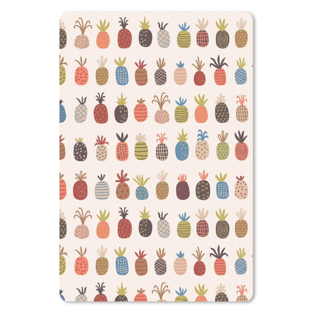 MuchoWow Mauspad Mousepad Ananas - Regenbogen - Retro - Obst 40x60 cm - Mousepads - Maus Mat - Pad - Mausunterlage - Schreibtisch Accesoire