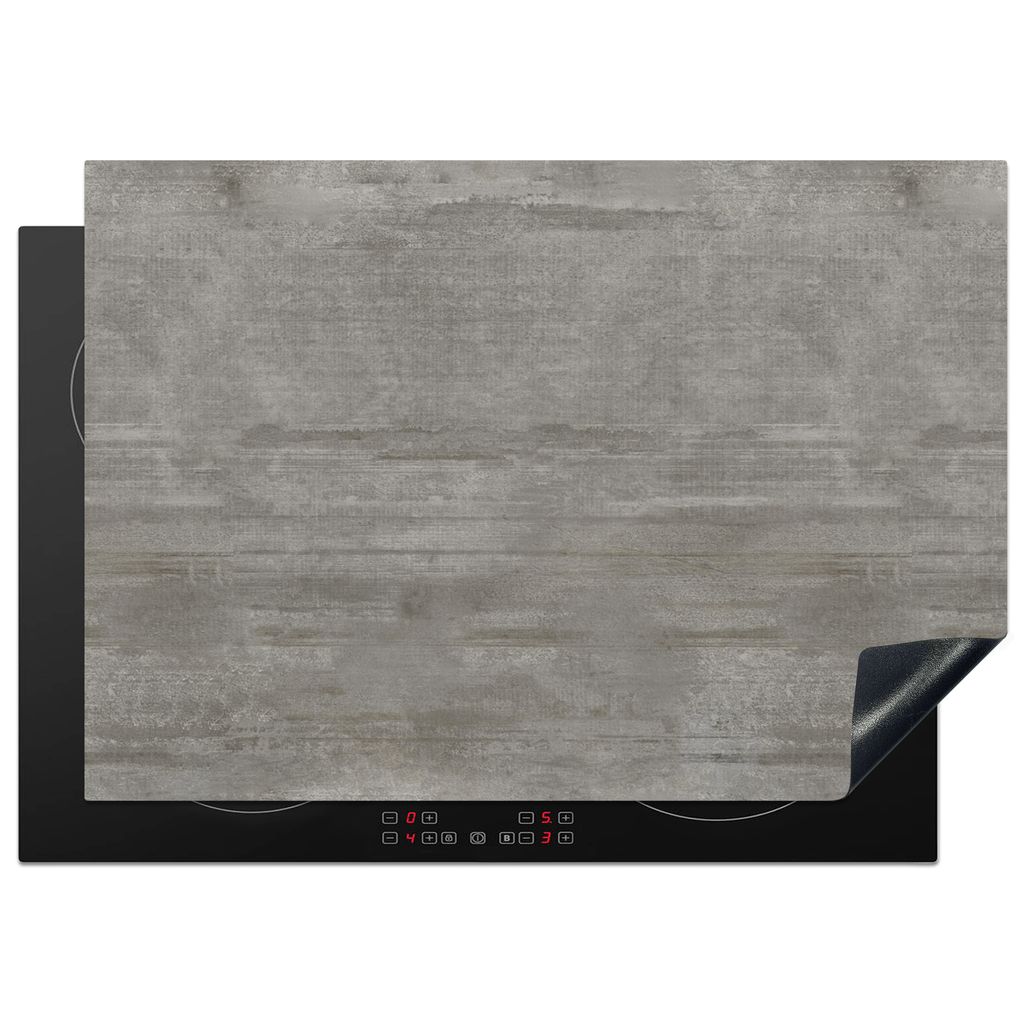 KitchenYeah Herdabdeckplatte Muster - Beton - Grau , 75x52cm, Küche Deko, Glaskeramikkochfeld Herdabdeckung, Abdeckplatte fùr Kochfeld