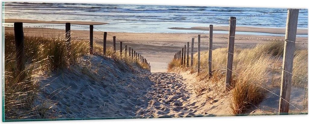 Bilder auf glas - Meer Strand Düne - 90x30cm - Glasbilder - Wandbilder - Kunstdruck - zum Aufhängen bereit - Wanddekoration aus Glas - Glas Bilde...