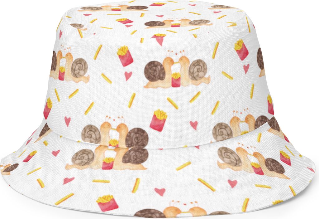Mr. & Mrs. Panda Sonnenhut Schnecken Liebe Größe S/M - Weiß - Geschenk, Große, Paar, Wanderhut, Partner, Zufrieden, Bucket Hat, Verliebt, Fisch...