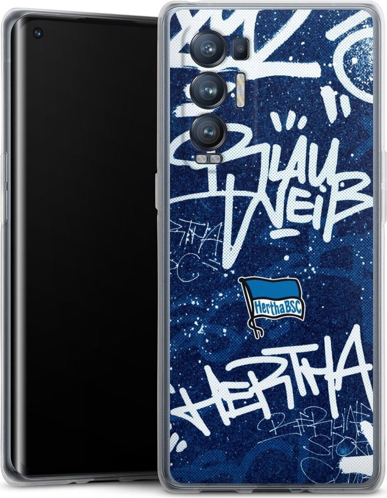 DeinDesign Handyhülle für Oppo Find X3 Neo Silikon Hülle Case Smartphone Schutzhülle Graffiti Hertha BSC Offizielles Lizenzprodukt