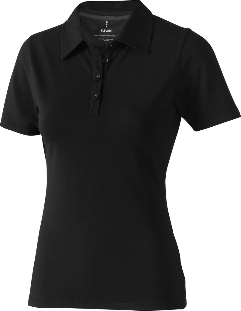 Elevate Markham Kurzarm Damen Polo PF1820 (L) (Massiv Schwarz)
