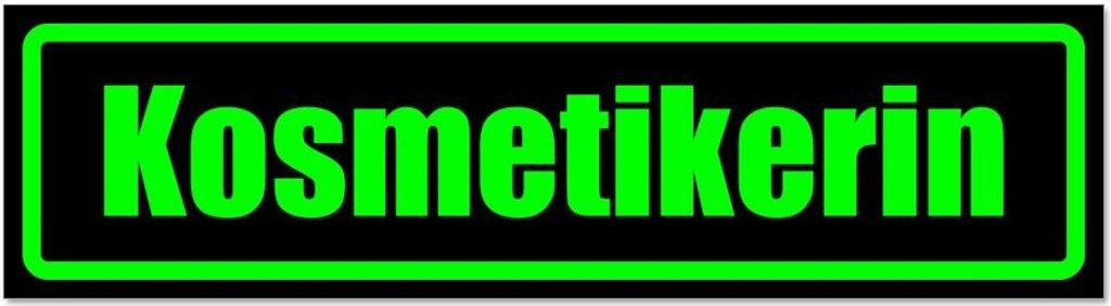Kiwistar - Autoaufkleber - Grün - Schwarz - 30 x 8 cm - Kosmetikerin - Hinweis Aufkleber Sticker für Auto, Kfz, Fahrrad, PKW, LKW