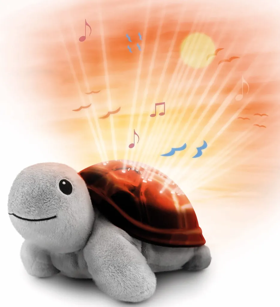 Veilleuse Tortue Zazu Anti-Peur du Noir avec Projecteur et Musique