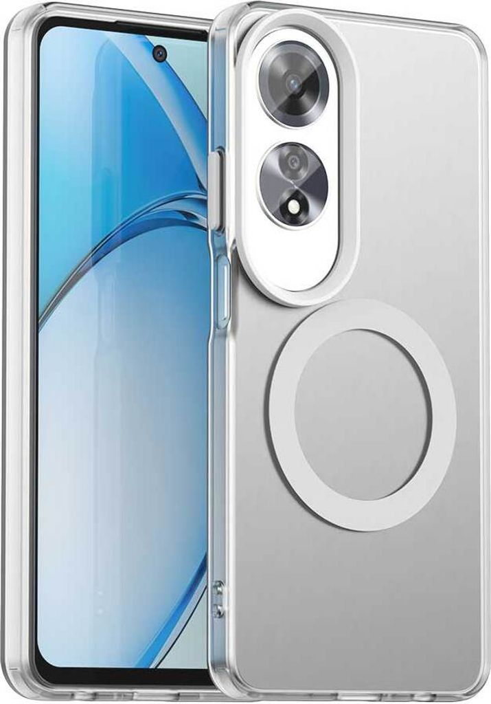 Magnetisch Hülle für Oppo A60, Schlank Durchscheinend Matt Stoßfest Handyhülle Weiß