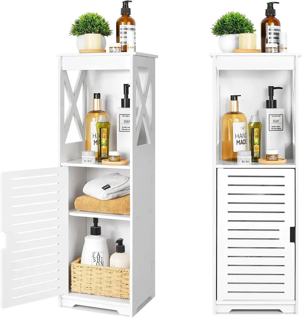 Petite armoire blanche en plastique résistante à l'humidité et facile à monter