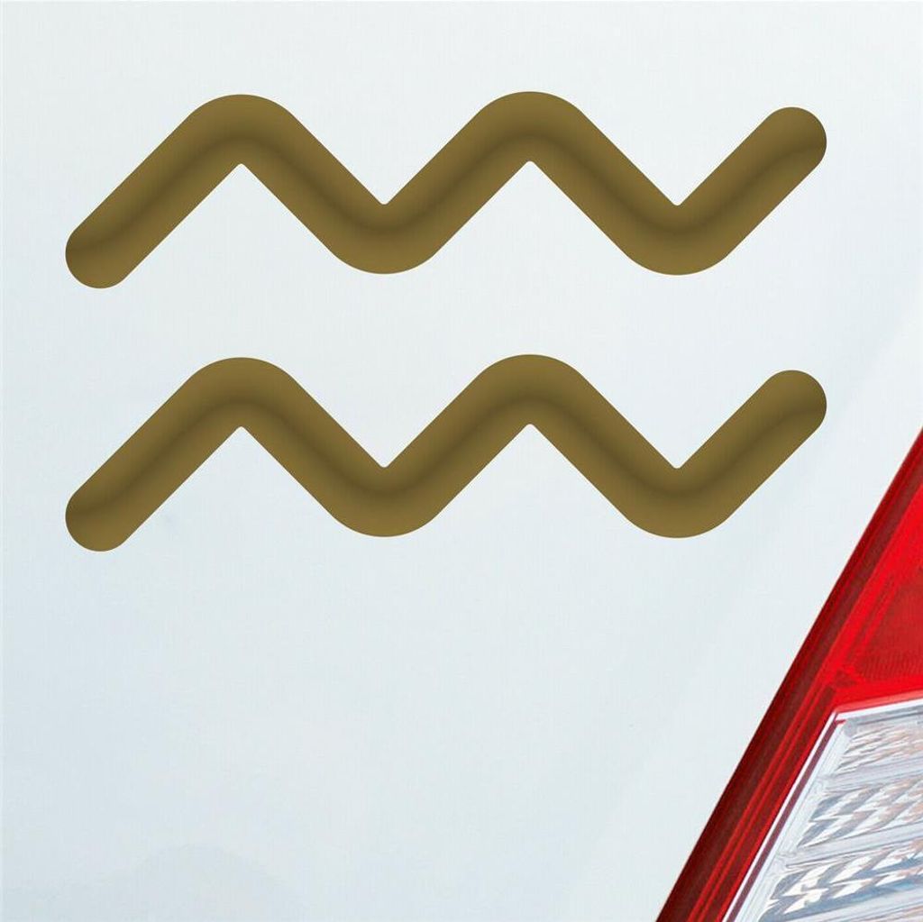 Auto Aufkleber Aquarius Wassermann Sternzeichen Horoskop 16x10 cm Gold Sticker Heckscheibenaufkleber