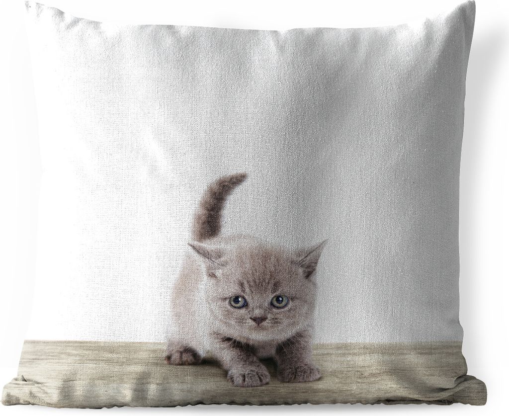 MuchoWow Outdoor Kissen - Kätzchen - Katze - Haustiere - Jungen - Kinder - Mädchen - 50x50 cm - Wetterfest - Lounge Kissen - Komfortabel - Kiss...
