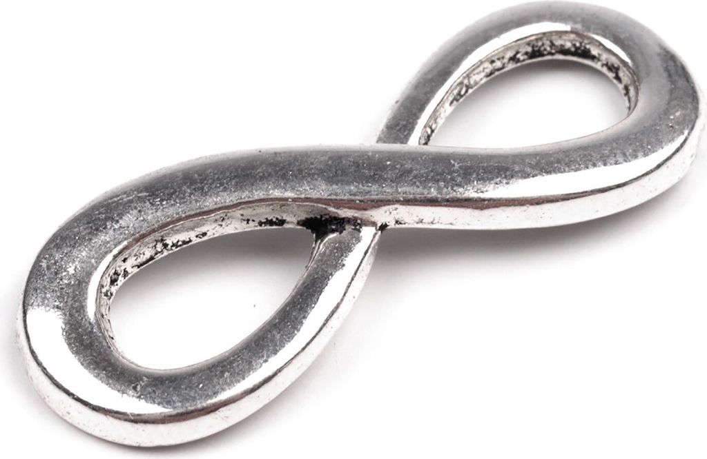 3 Markante Verzierung 'Unendlichkeit' aus Metall, platin 13 x 35 mm