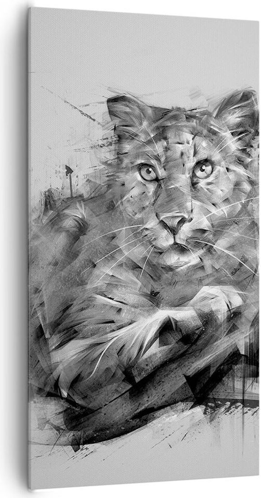 Bild auf Leinwand - Leinwandbild - Tier Abstraktion - 65x120cm - Wand Bild - Wanddeko - Wandbilder - Leinwanddruck - Bilder - Kunstdruck - Wanddeko...