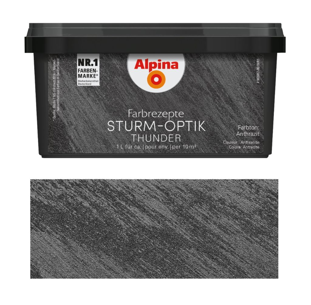 Alpina Farbrezepte STURM-OPTIK Anthrazit 1 Liter Produktbild 